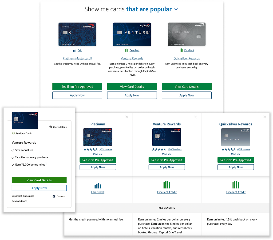 Capital One credit card shopping experience